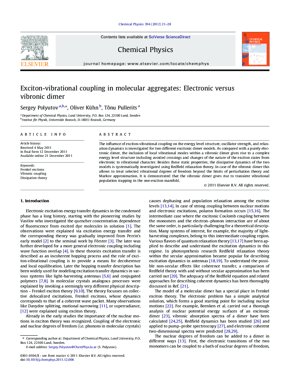 Exciton-vibrational coupling in molecular aggregates: Electronic versus vibronic dimer