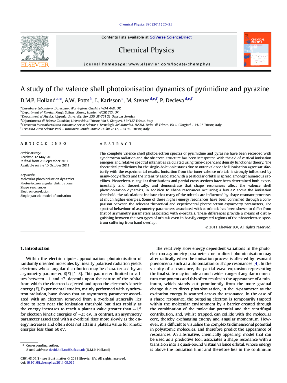 A study of the valence shell photoionisation dynamics of pyrimidine and pyrazine