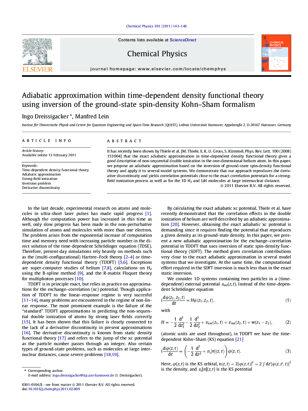 Adiabatic approximation within time-dependent density functional theory using inversion of the ground-state spin-density Kohn-Sham formalism