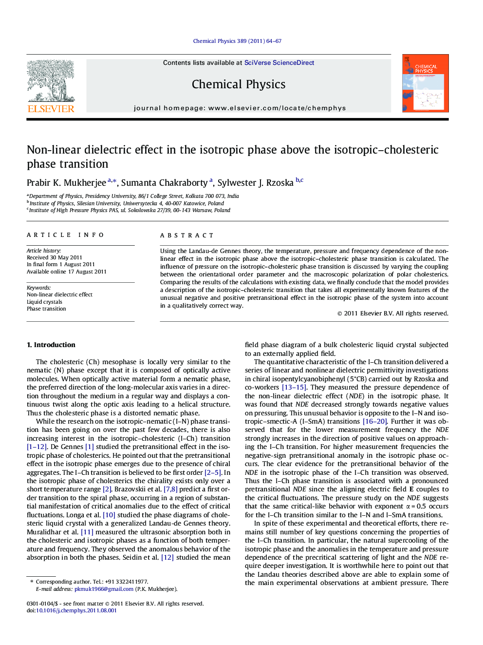 Non-linear dielectric effect in the isotropic phase above the isotropic-cholesteric phase transition