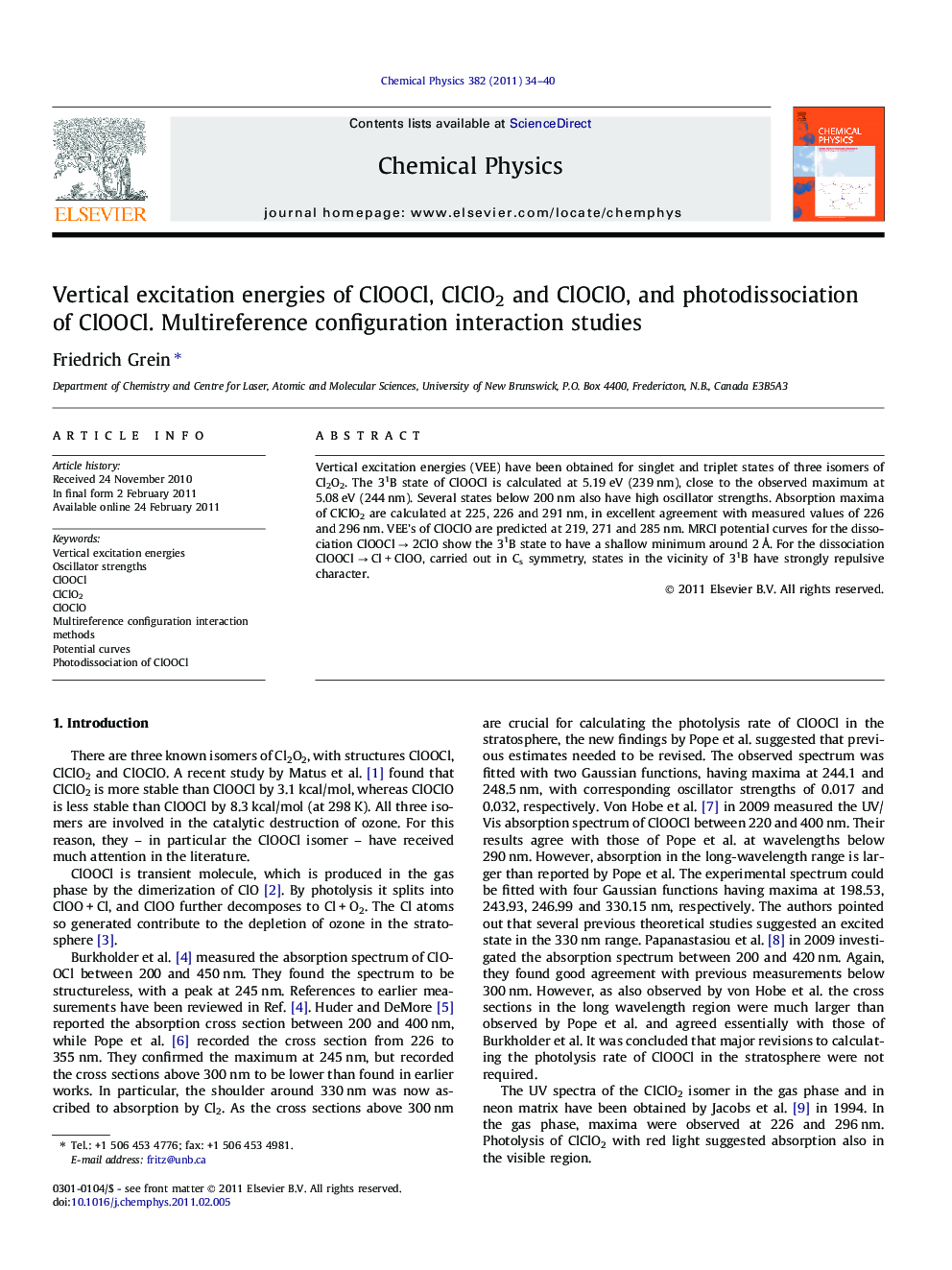 Vertical excitation energies of ClOOCl, ClClO2 and ClOClO, and photodissociation of ClOOCl. Multireference configuration interaction studies
