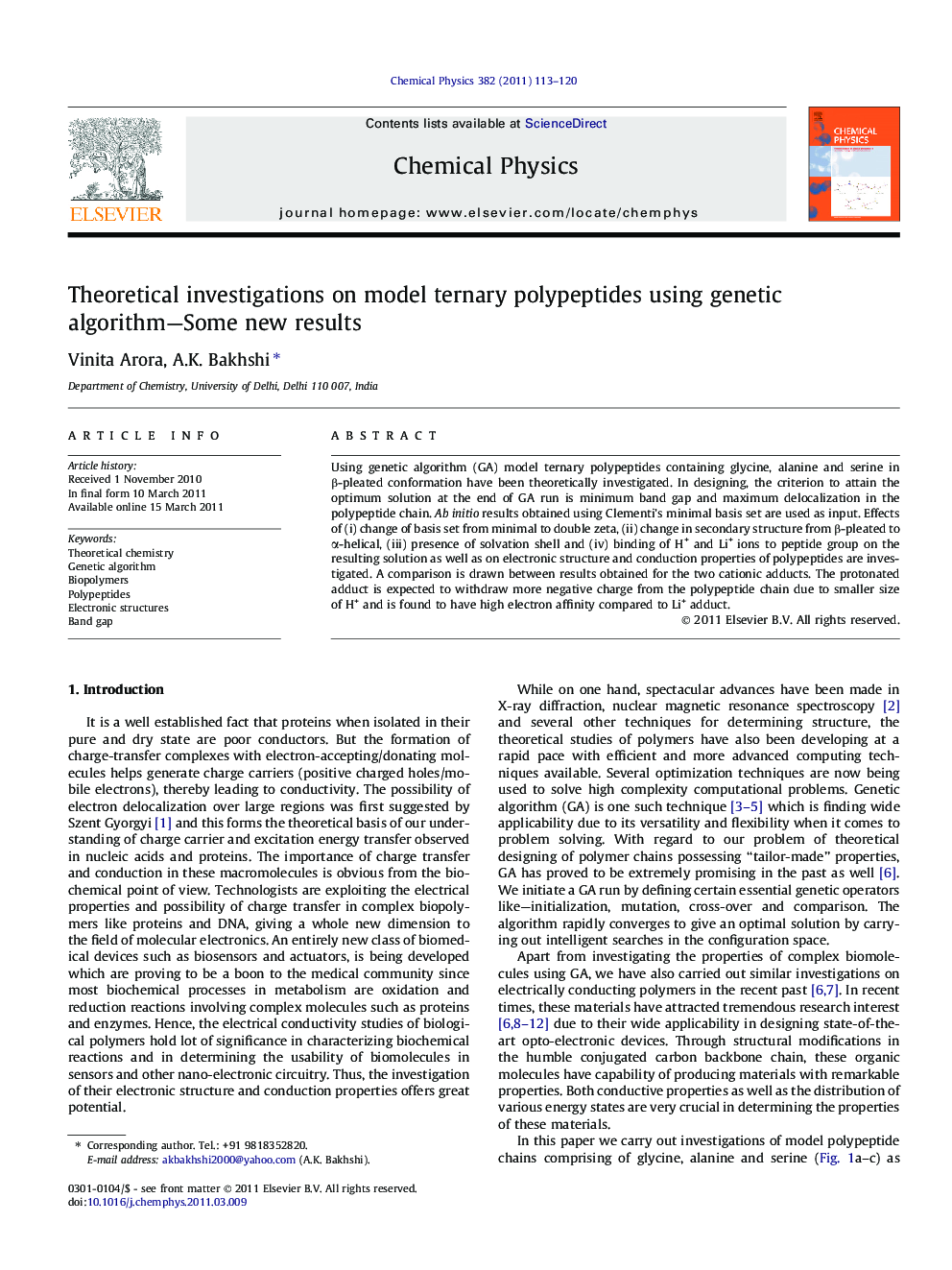 Theoretical investigations on model ternary polypeptides using genetic algorithm-Some new results