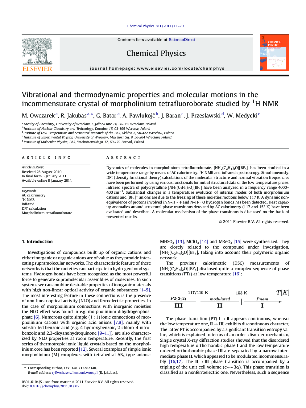 Vibrational and thermodynamic properties and molecular motions in the incommensurate crystal of morpholinium tetrafluoroborate studied by 1H NMR