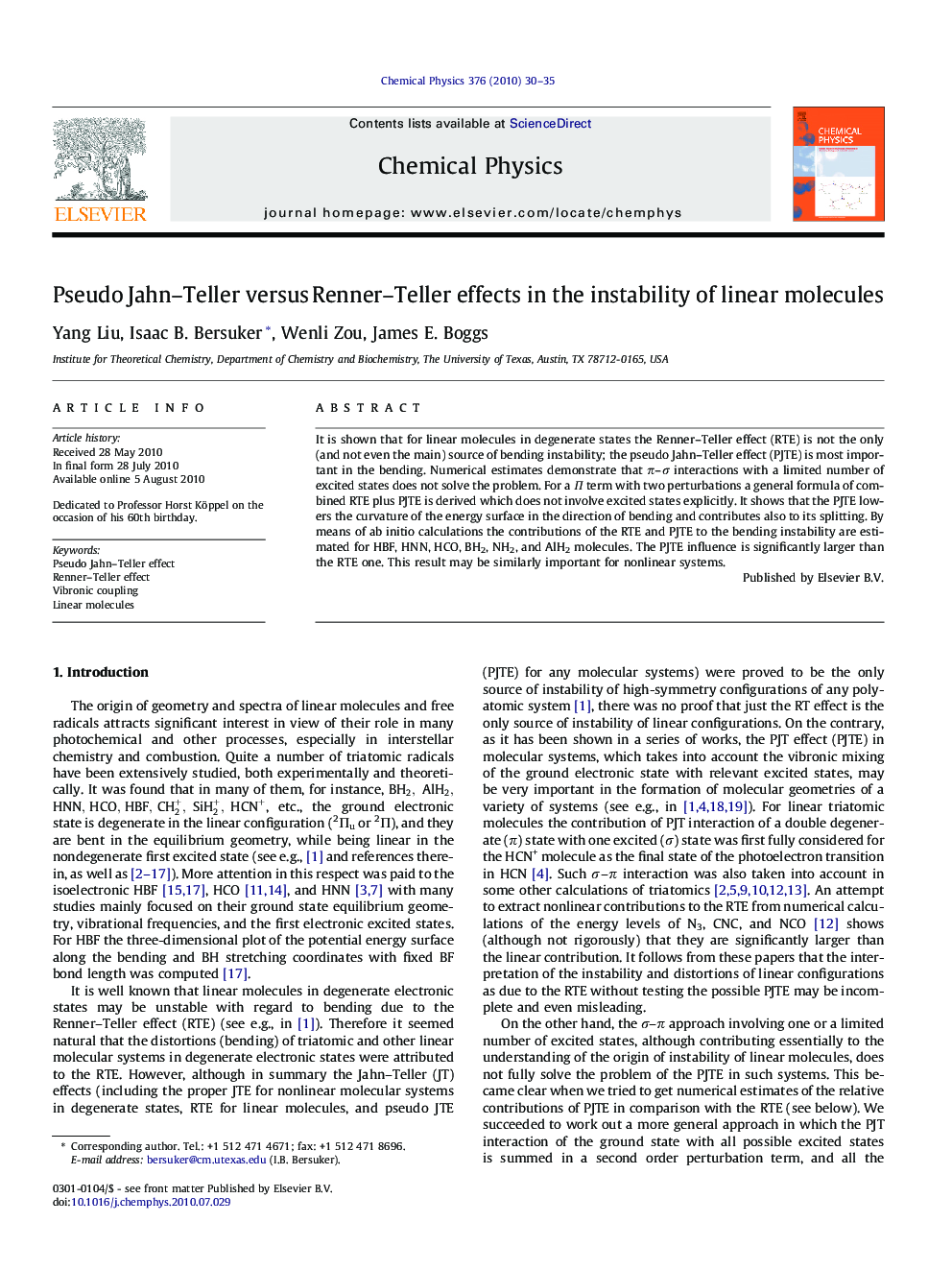 Pseudo Jahn-Teller versus Renner-Teller effects in the instability of linear molecules