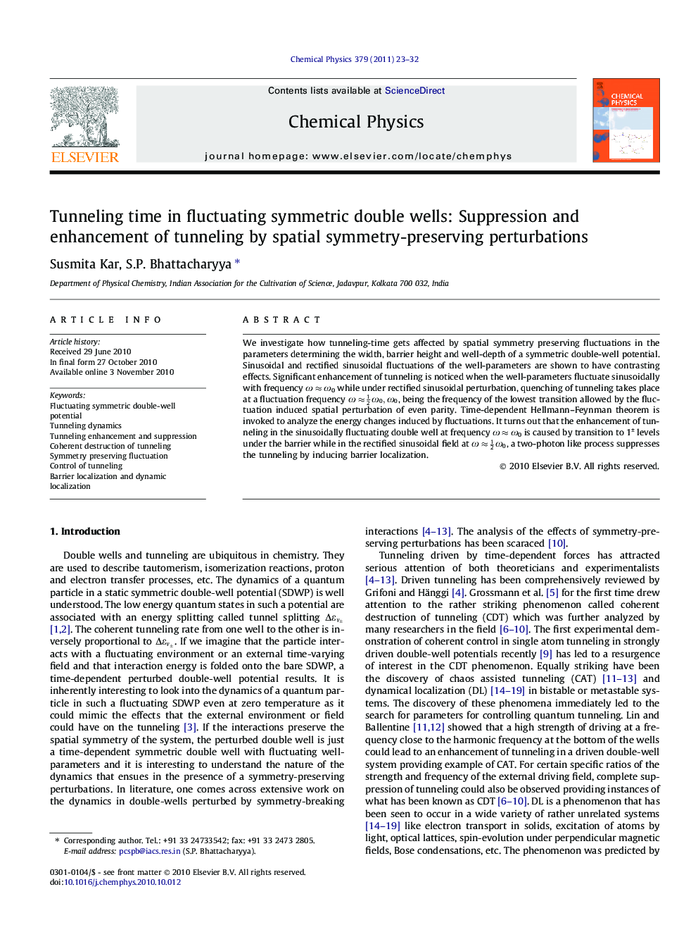 Tunneling time in fluctuating symmetric double wells: Suppression and enhancement of tunneling by spatial symmetry-preserving perturbations