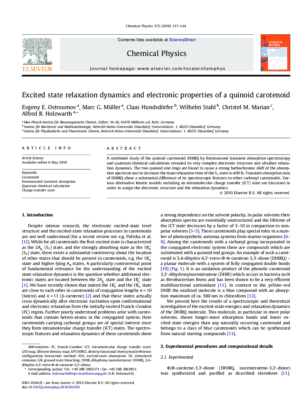 Excited state relaxation dynamics and electronic properties of a quinoid carotenoid