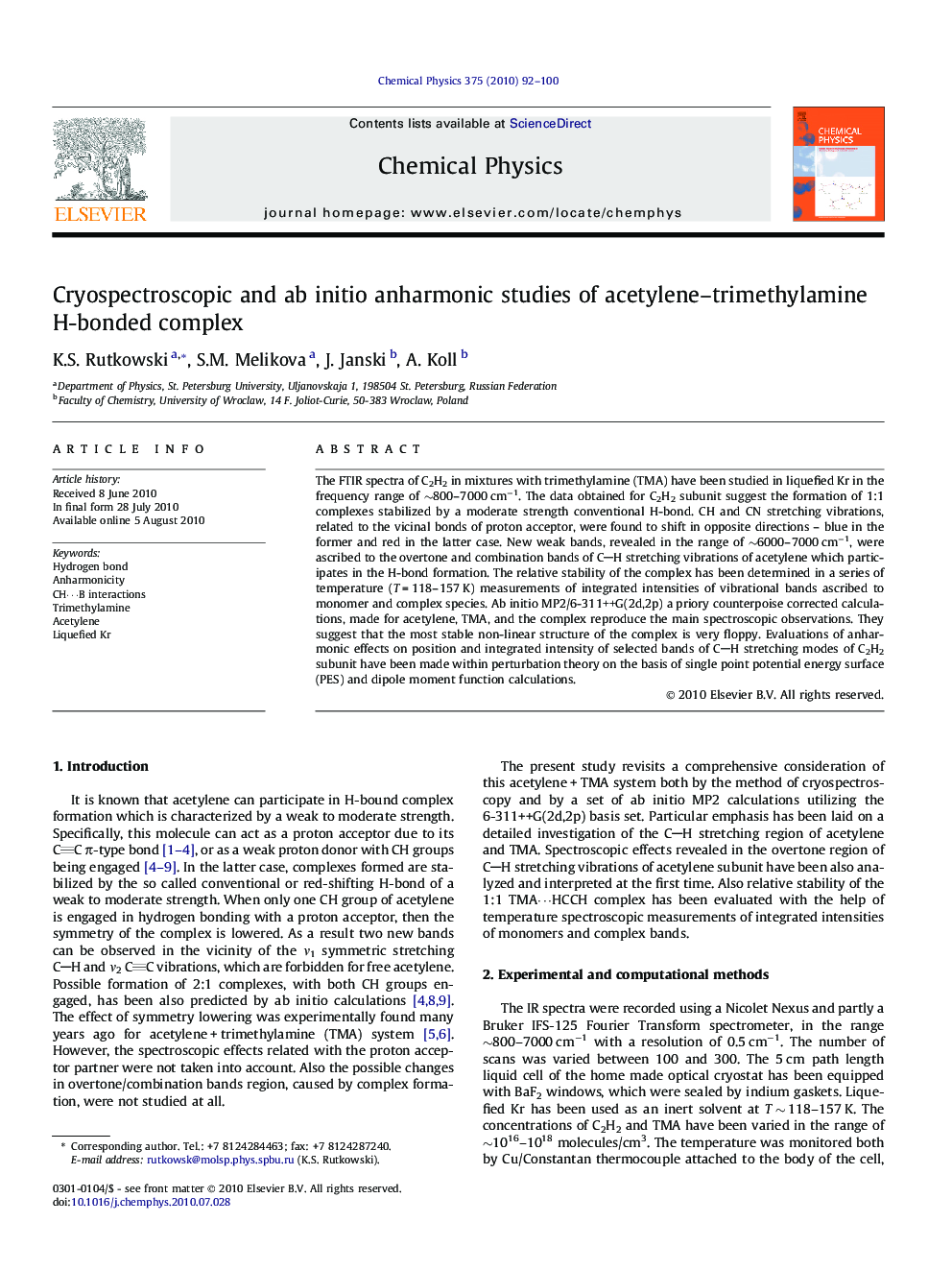 Cryospectroscopic and ab initio anharmonic studies of acetylene-trimethylamine H-bonded complex