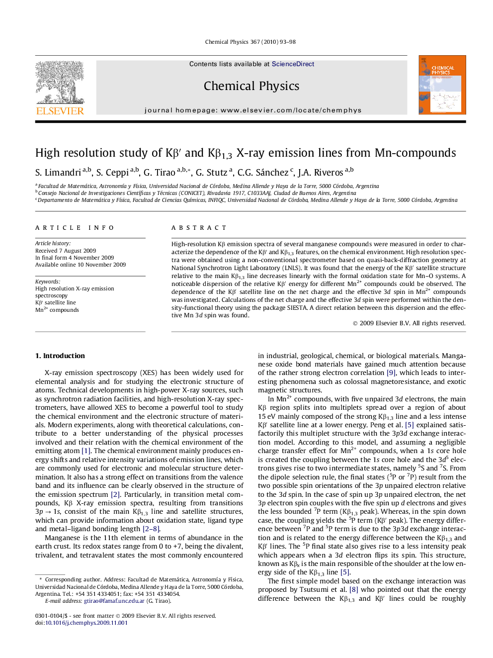 عکس صفحه اول مقاله: High resolution study of KβⲠand Kβ1,3 X-ray emission lines from Mn-compounds High resolution study of KβⲠand Kβ1,3 X-ray emission lines from Mn-compounds