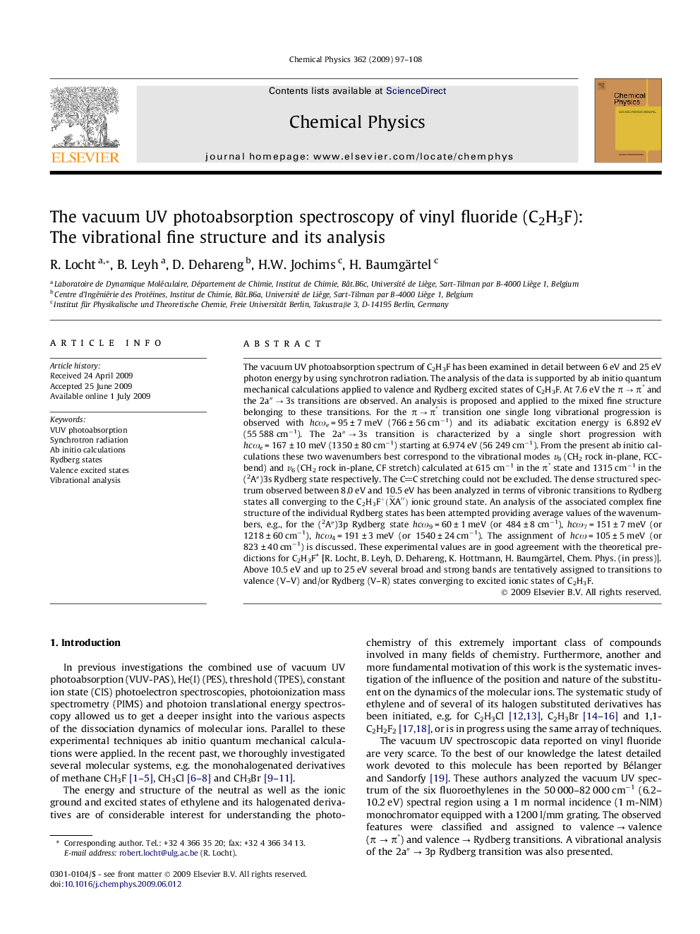 The vacuum UV photoabsorption spectroscopy of vinyl fluoride (C2H3F): The vibrational fine structure and its analysis