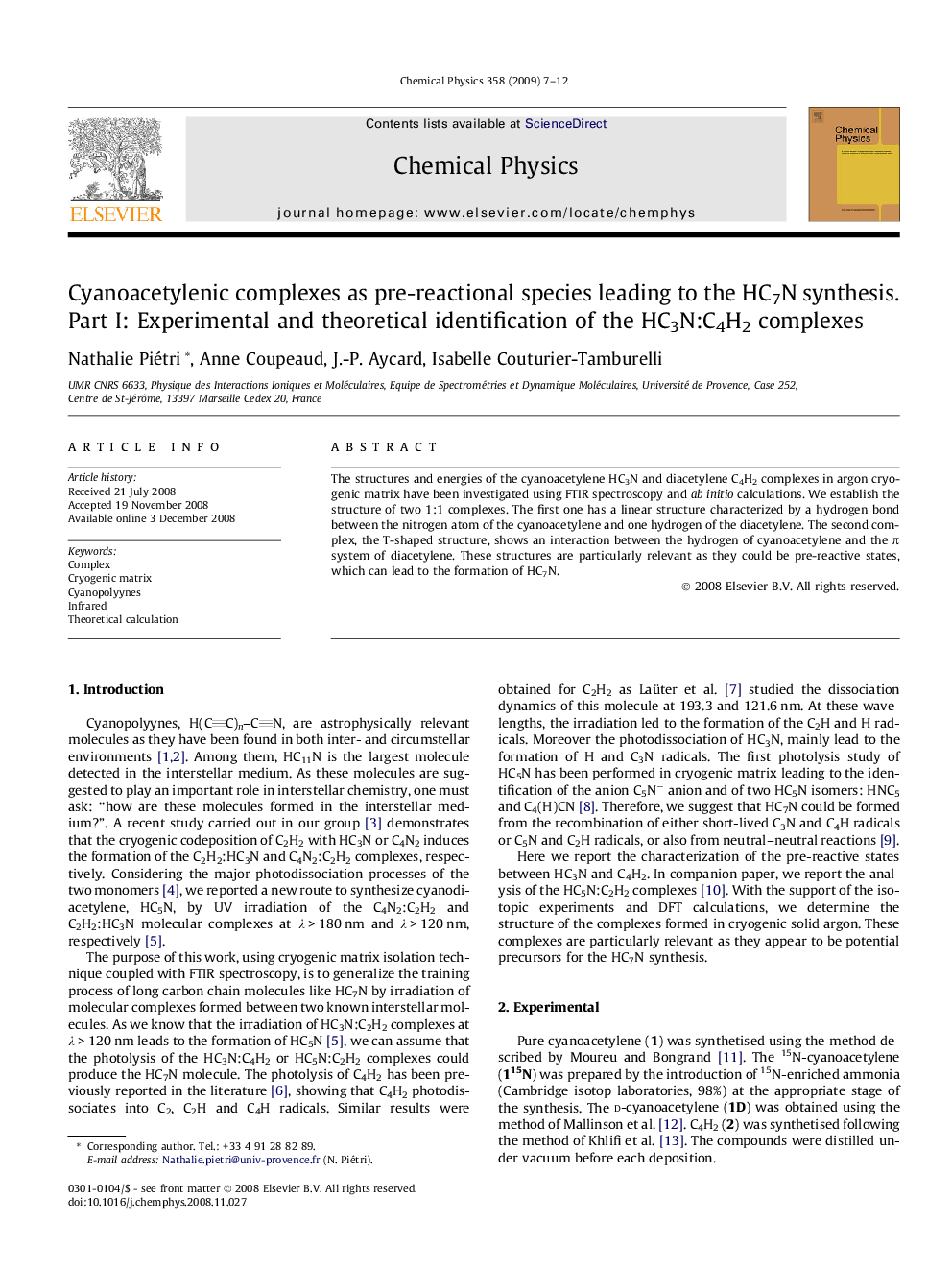 Cyanoacetylenic complexes as pre-reactional species leading to the HC7N synthesis. Part I: Experimental and theoretical identification of the HC3N:C4H2 complexes