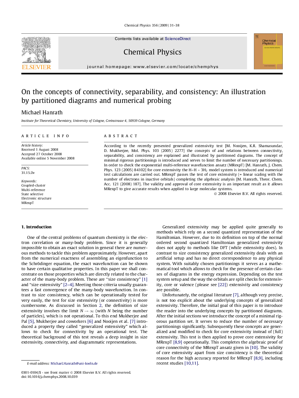 On the concepts of connectivity, separability, and consistency: An illustration by partitioned diagrams and numerical probing