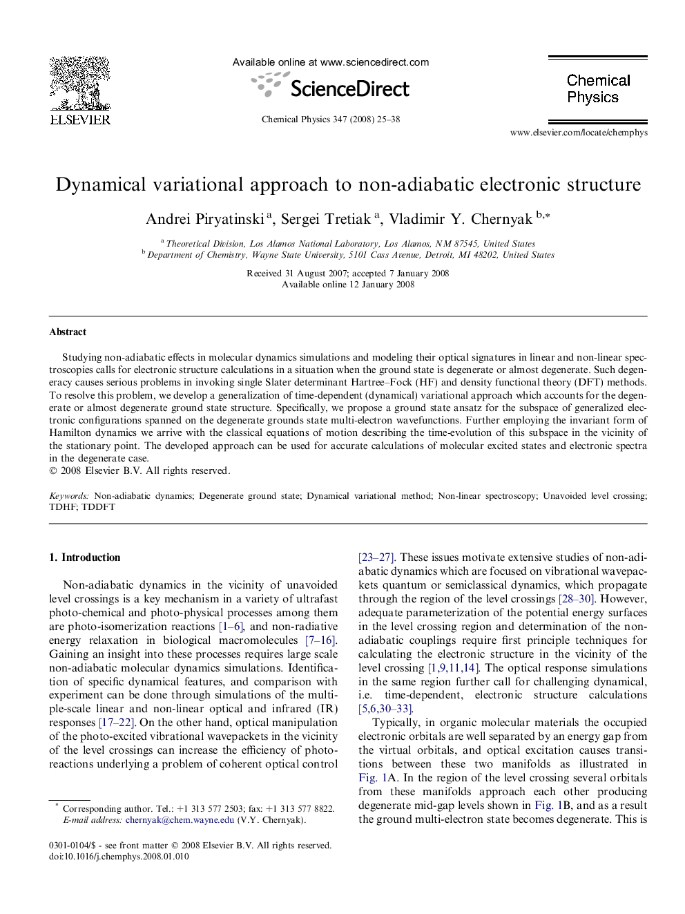Dynamical variational approach to non-adiabatic electronic structure