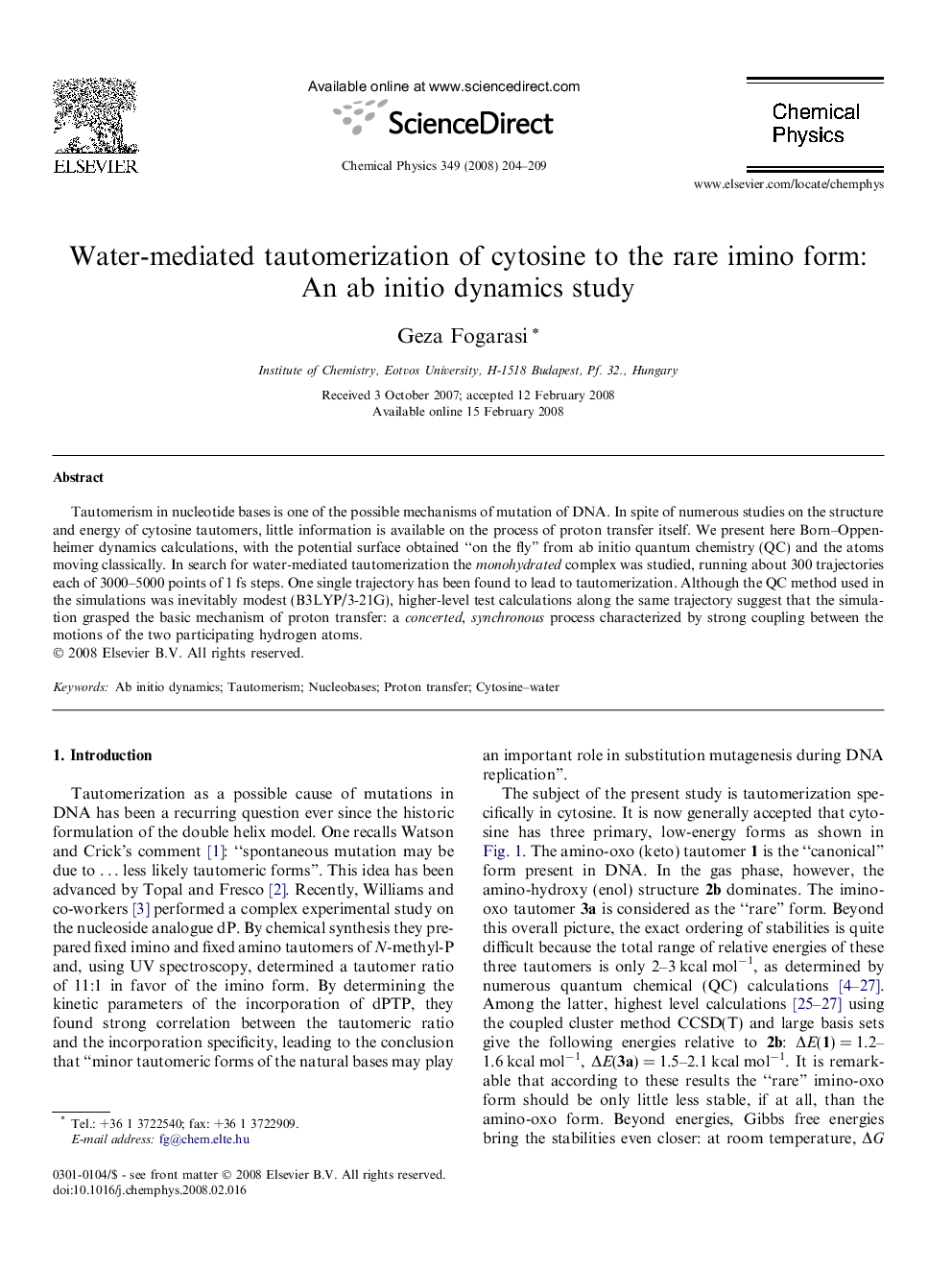 Water-mediated tautomerization of cytosine to the rare imino form: An ab initio dynamics study