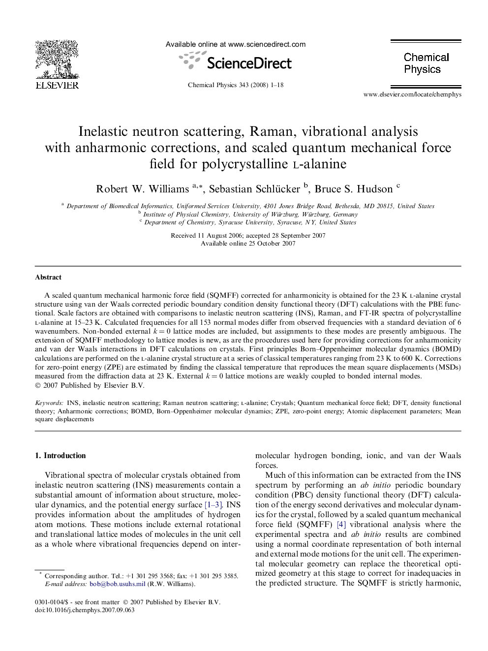 Inelastic neutron scattering, Raman, vibrational analysis with anharmonic corrections, and scaled quantum mechanical force field for polycrystalline l-alanine