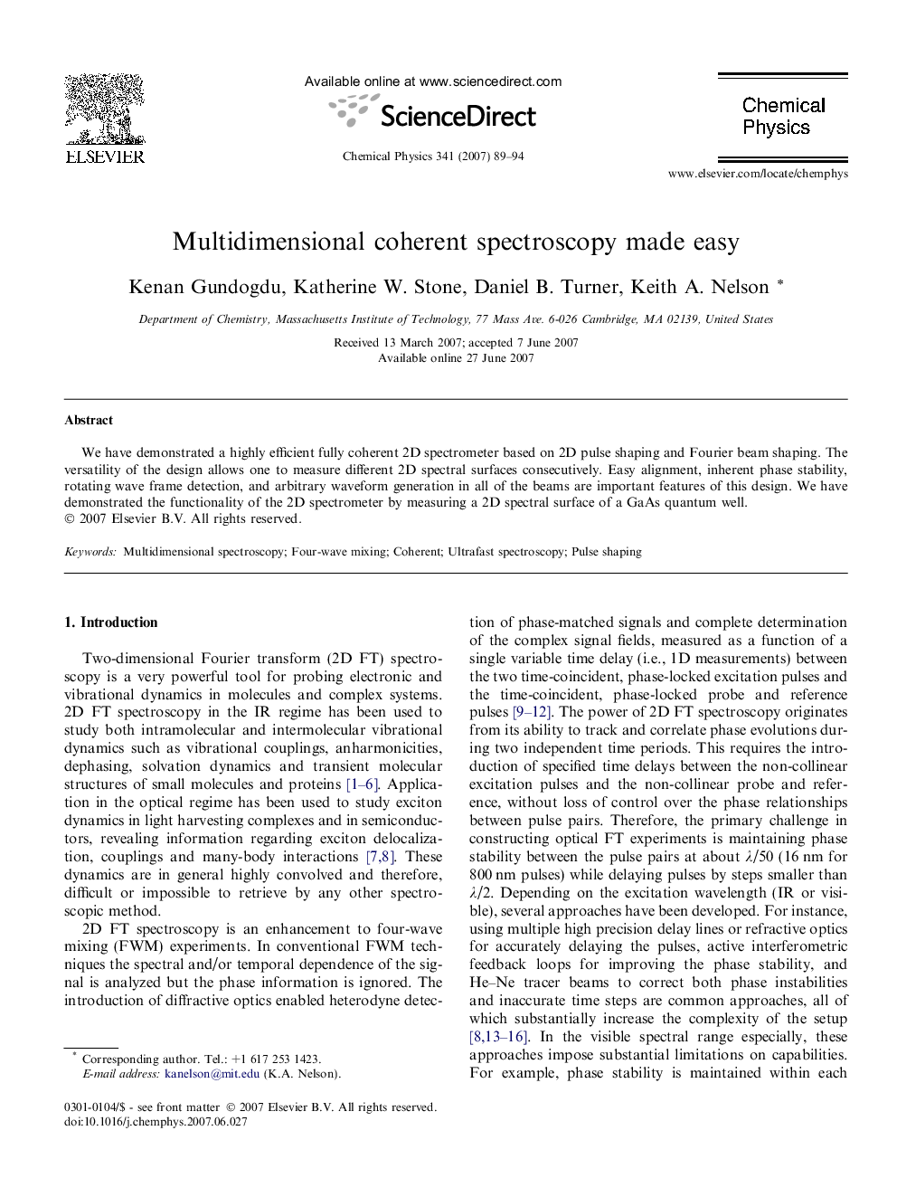 Multidimensional coherent spectroscopy made easy