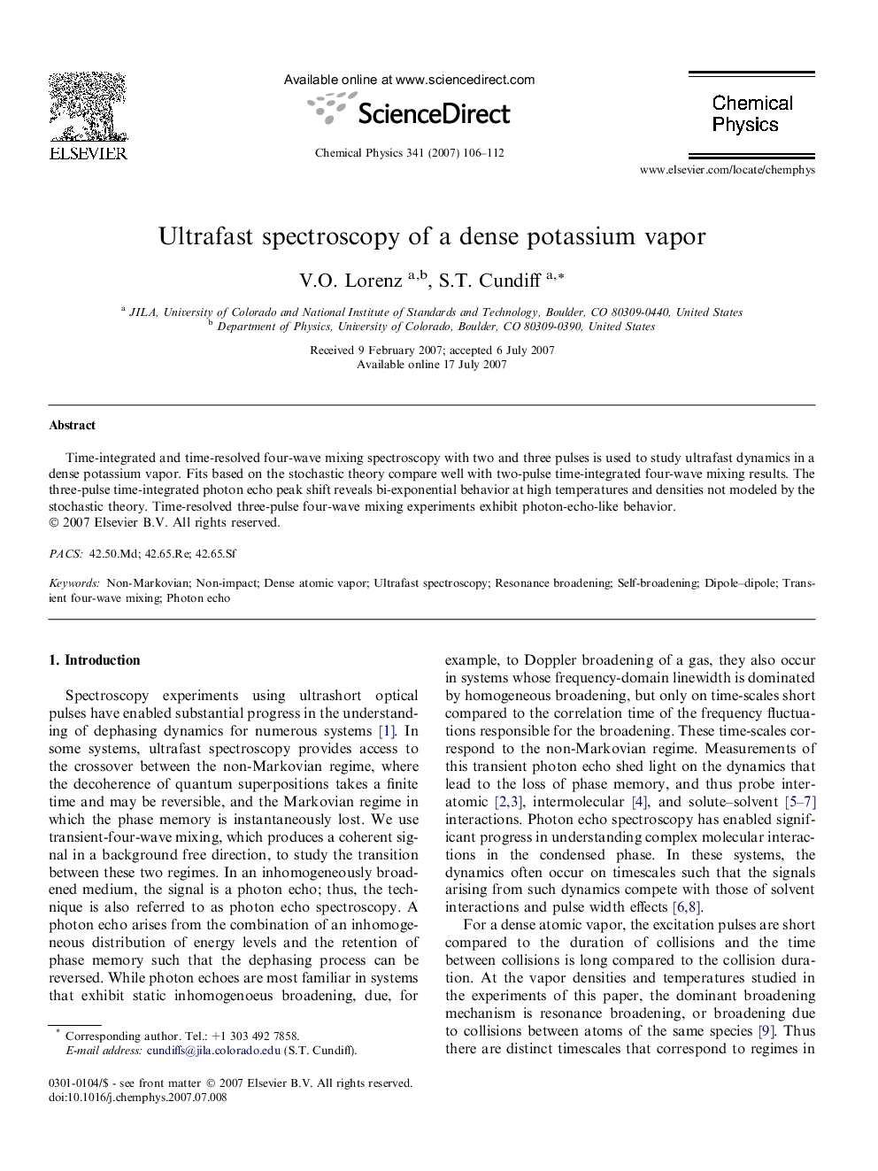 Ultrafast spectroscopy of a dense potassium vapor