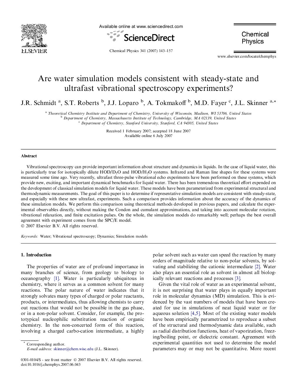 Are water simulation models consistent with steady-state and ultrafast vibrational spectroscopy experiments?