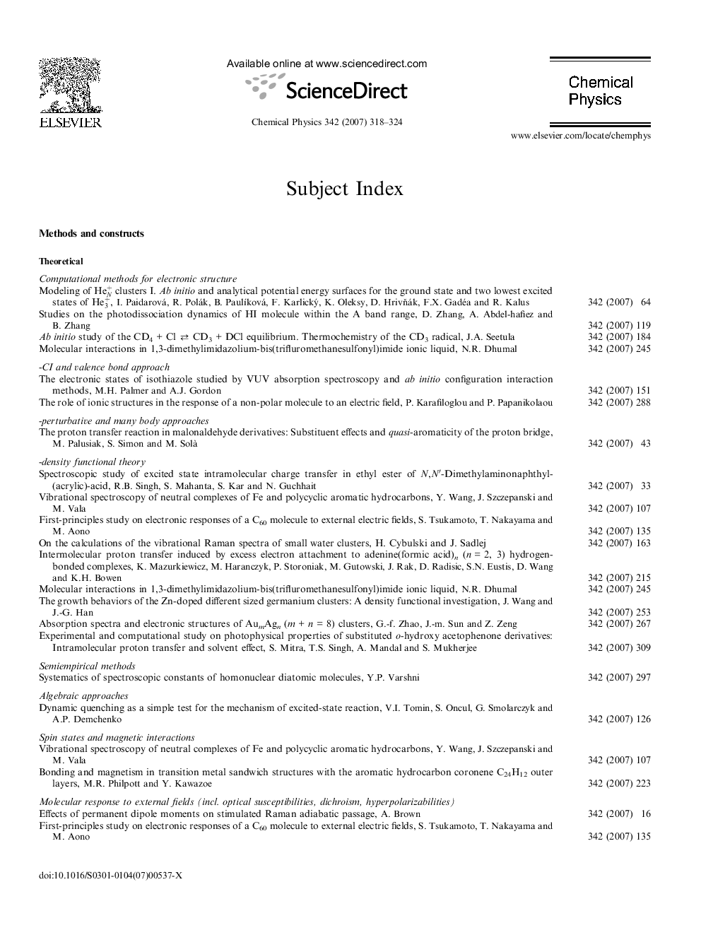 Subject Index