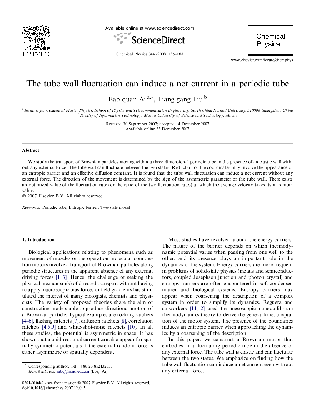 The tube wall fluctuation can induce a net current in a periodic tube