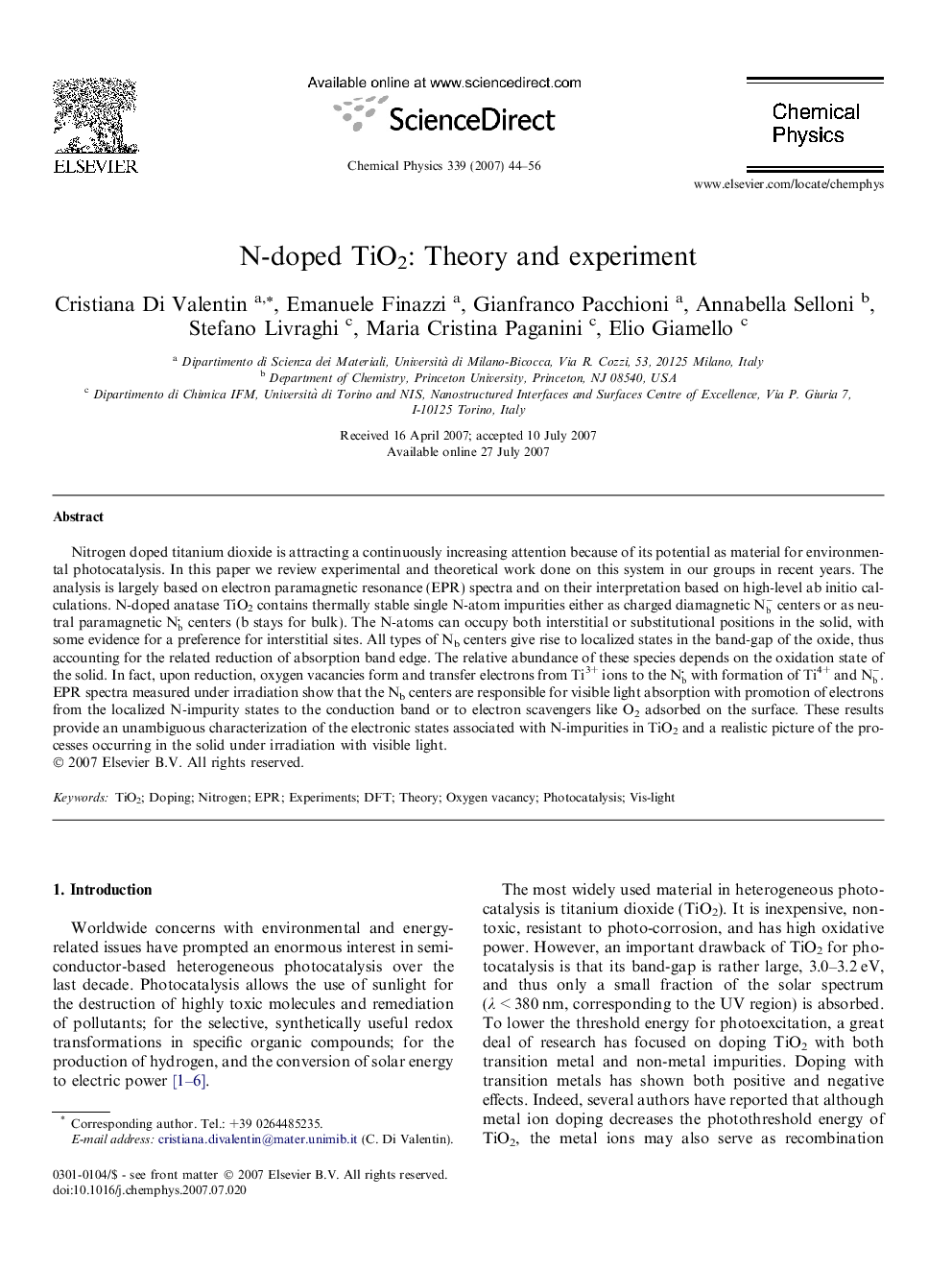 N-doped TiO2: Theory and experiment