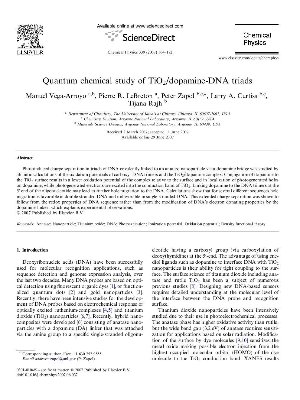 Quantum chemical study of TiO2/dopamine-DNA triads