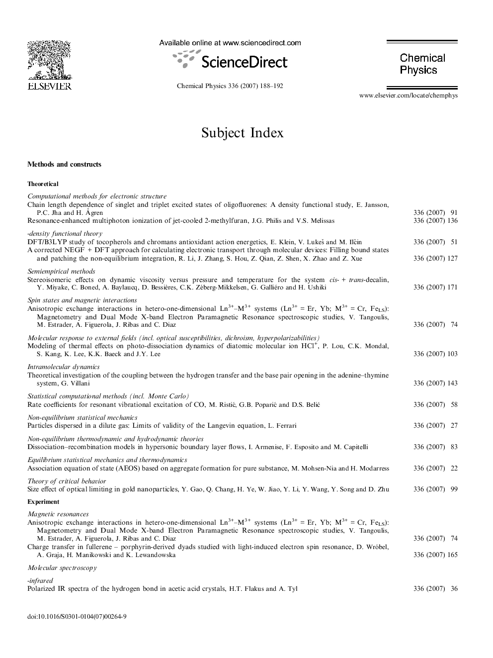 Subject Index