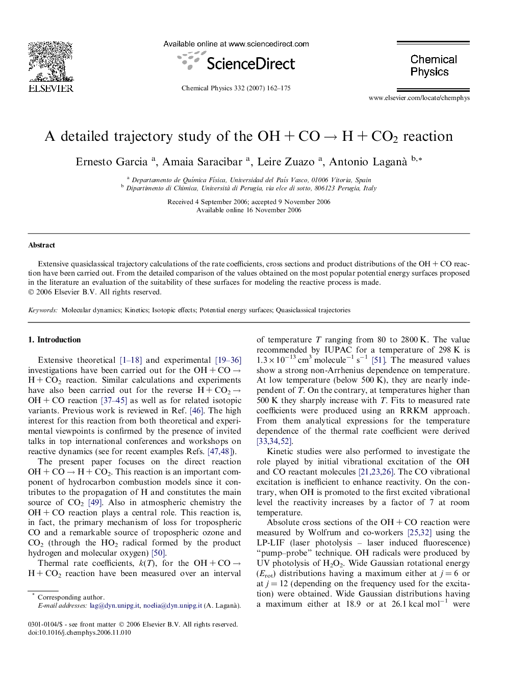 A detailed trajectory study of the OHÂ +Â COÂ âÂ HÂ +Â CO2 reaction