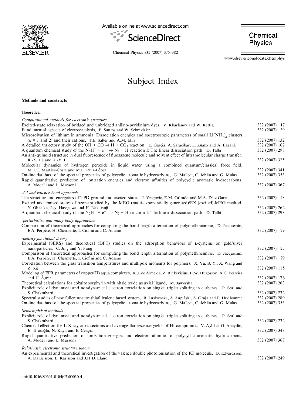 عکس صفحه اول مقاله: Subject Index Subject Index