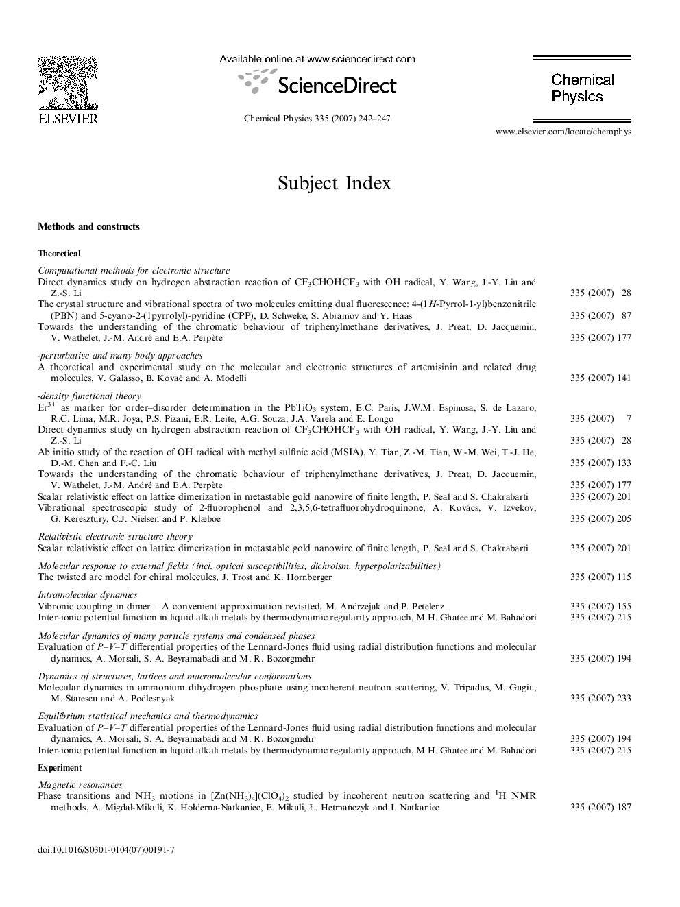 عکس صفحه اول مقاله: Subject Index Subject Index