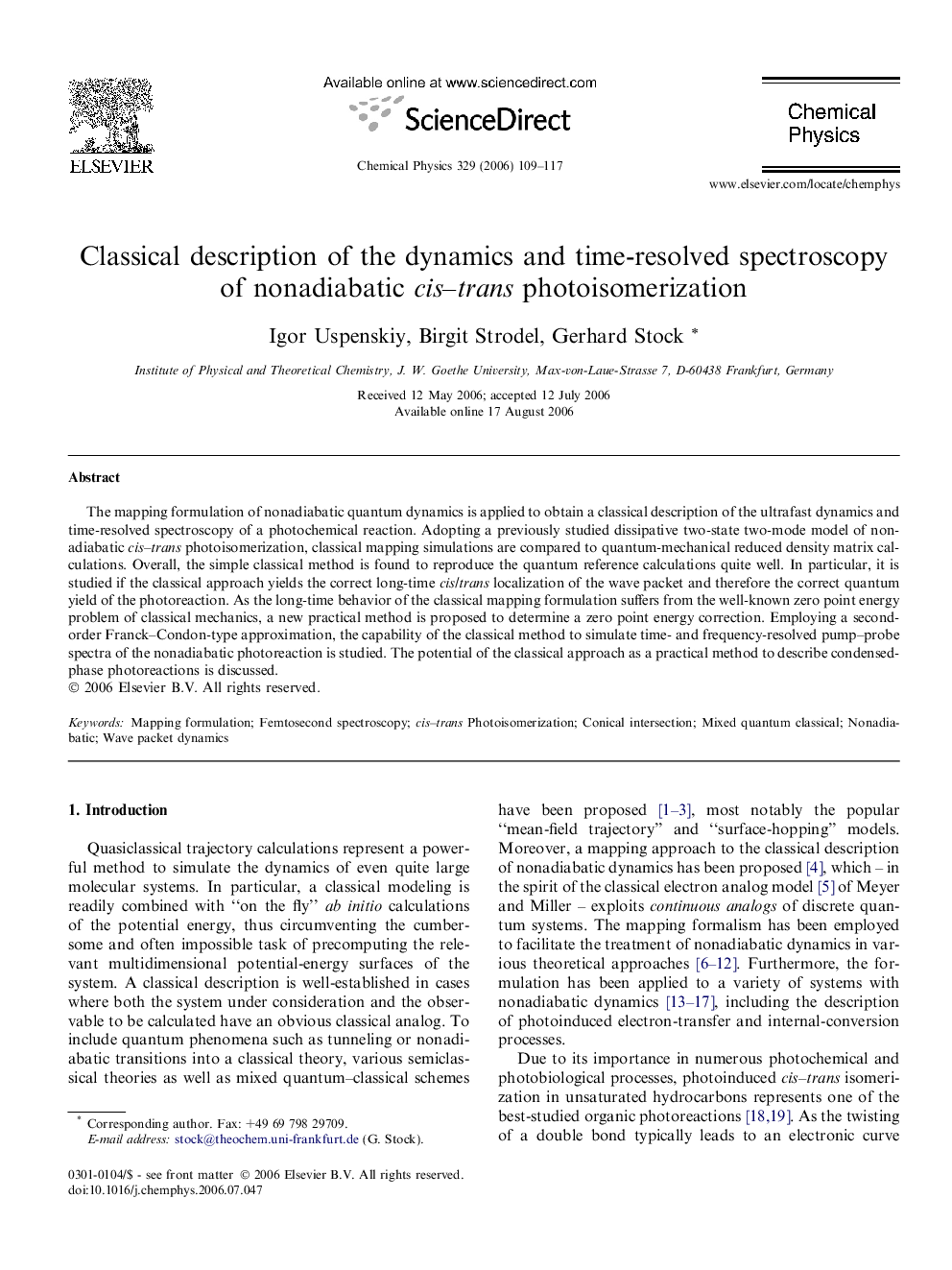 Classical description of the dynamics and time-resolved spectroscopy of nonadiabatic cis-trans photoisomerization