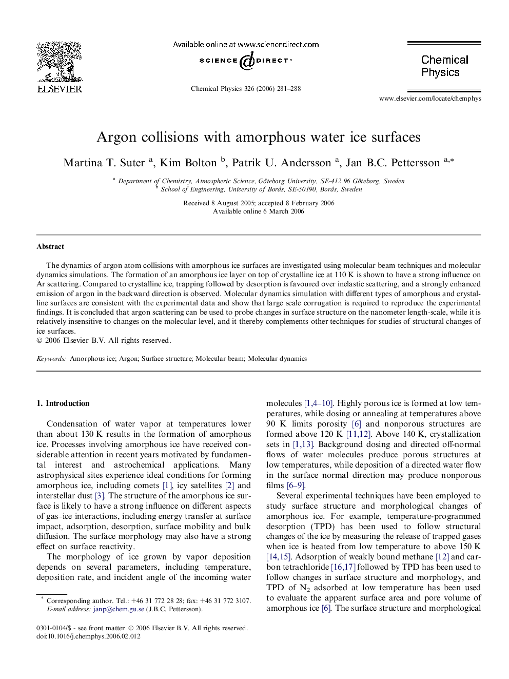 Argon collisions with amorphous water ice surfaces