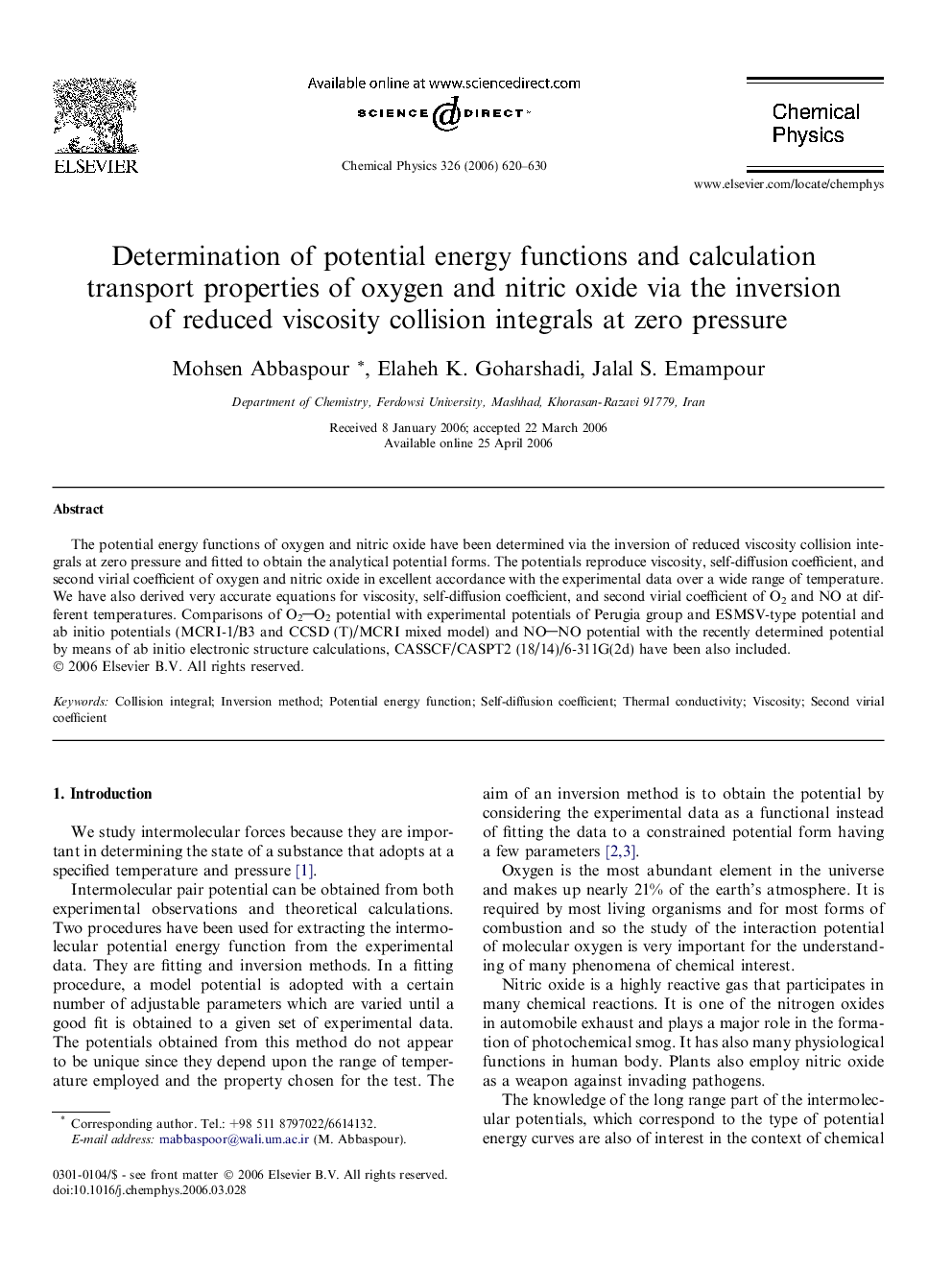 Determination of potential energy functions and calculation transport properties of oxygen and nitric oxide via the inversion of reduced viscosity collision integrals at zero pressure