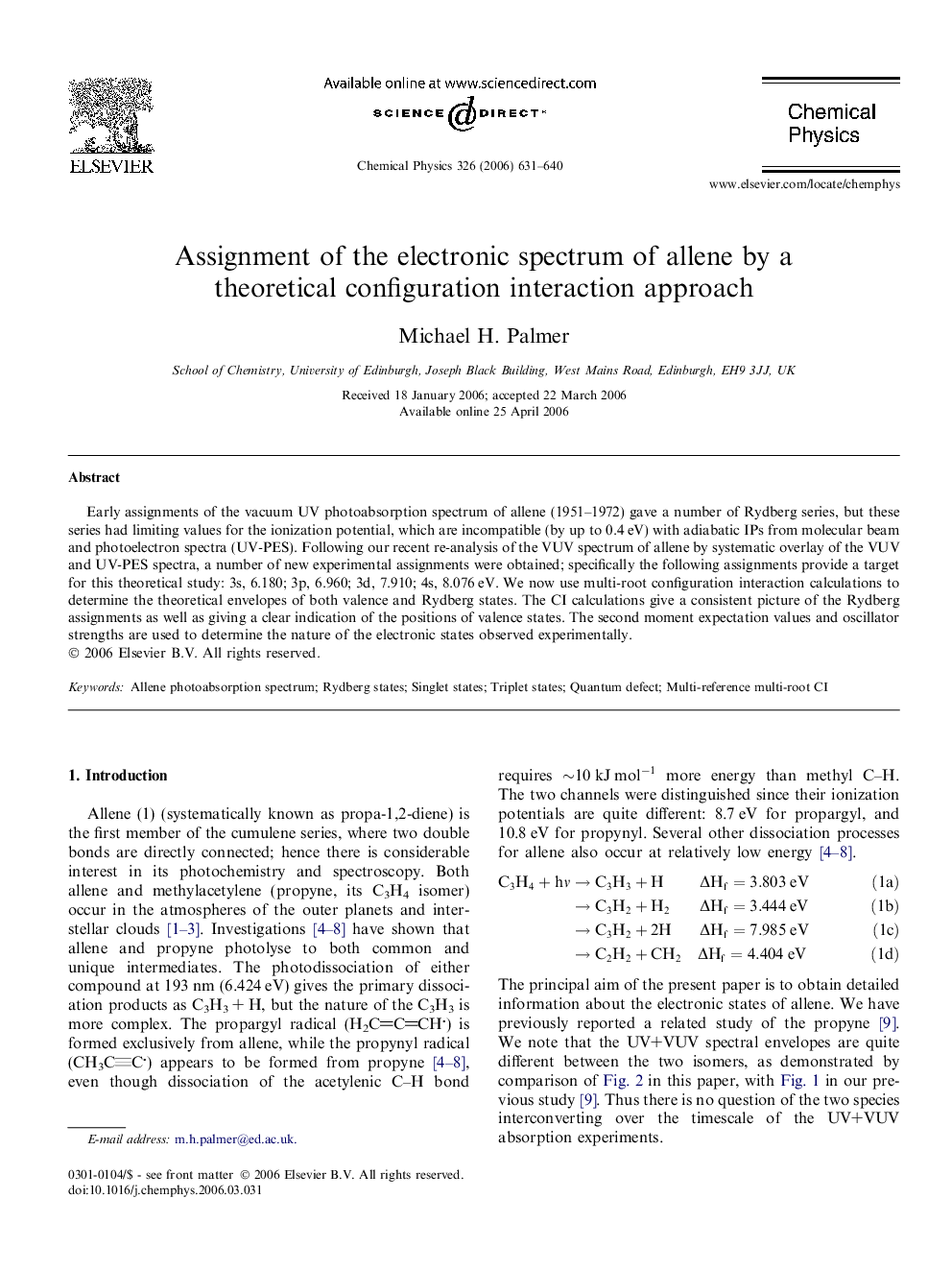 Assignment of the electronic spectrum of allene by a theoretical configuration interaction approach