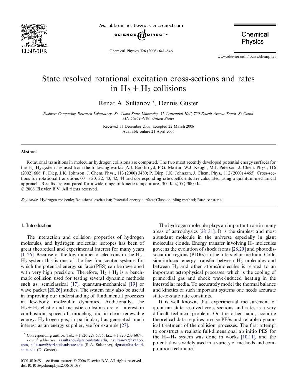 State resolved rotational excitation cross-sections and rates in H2Â +Â H2 collisions