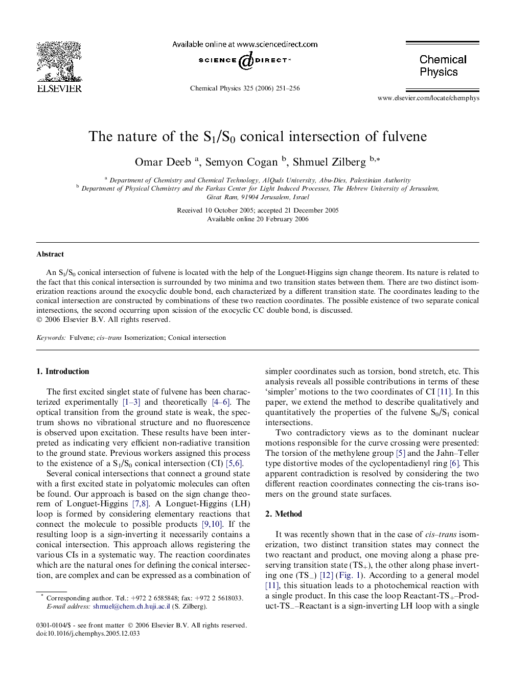 The nature of the S1/S0 conical intersection of fulvene