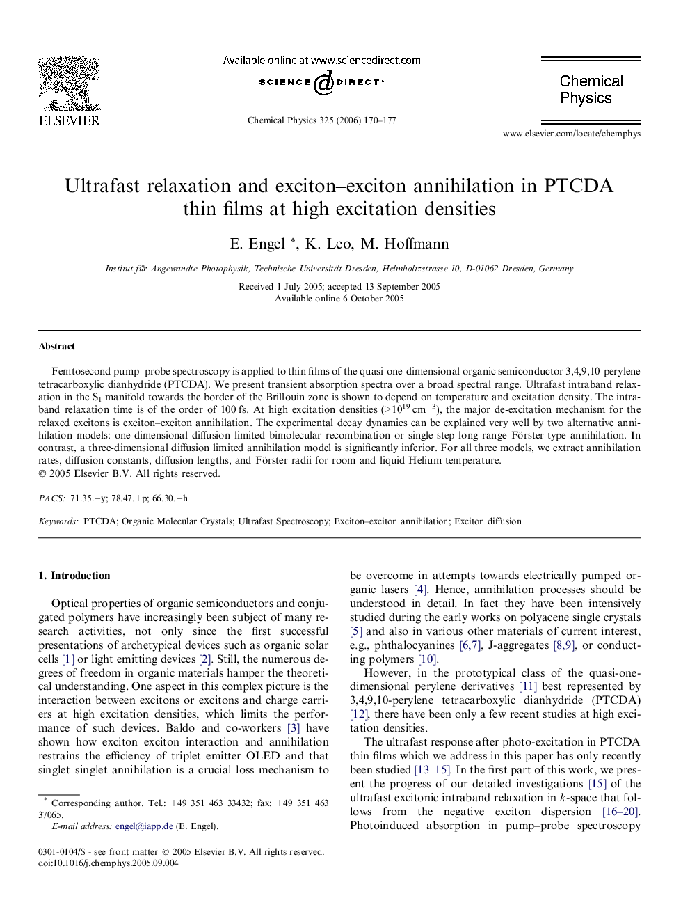 Ultrafast relaxation and exciton-exciton annihilation in PTCDA thin films at high excitation densities