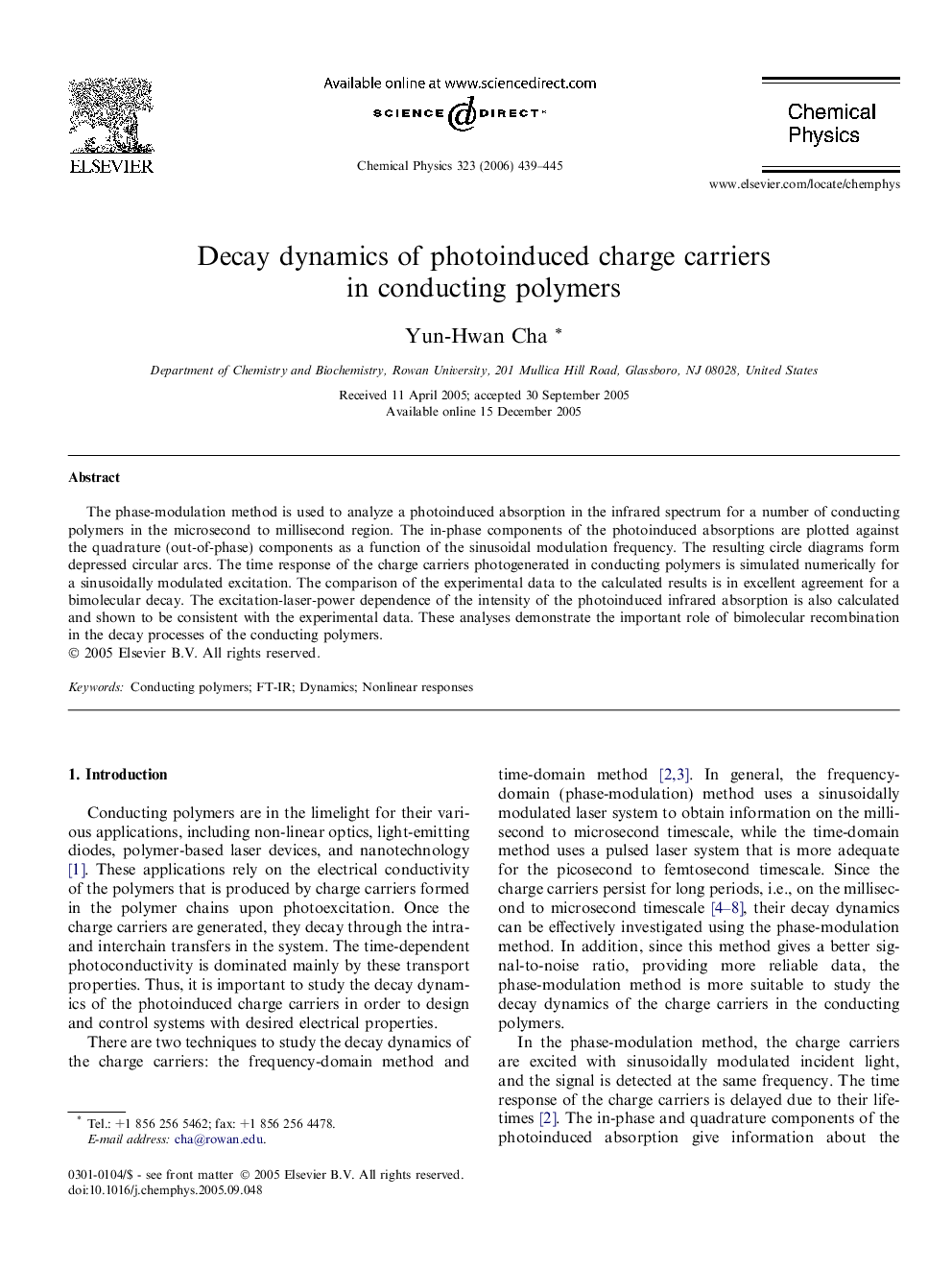 Decay dynamics of photoinduced charge carriers in conducting polymers