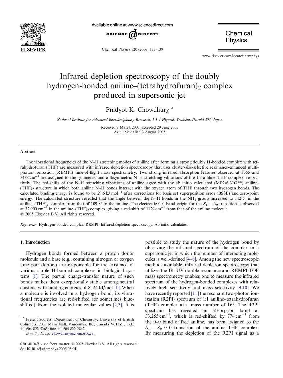 Infrared depletion spectroscopy of the doubly hydrogen-bonded aniline-(tetrahydrofuran)2 complex produced in supersonic jet