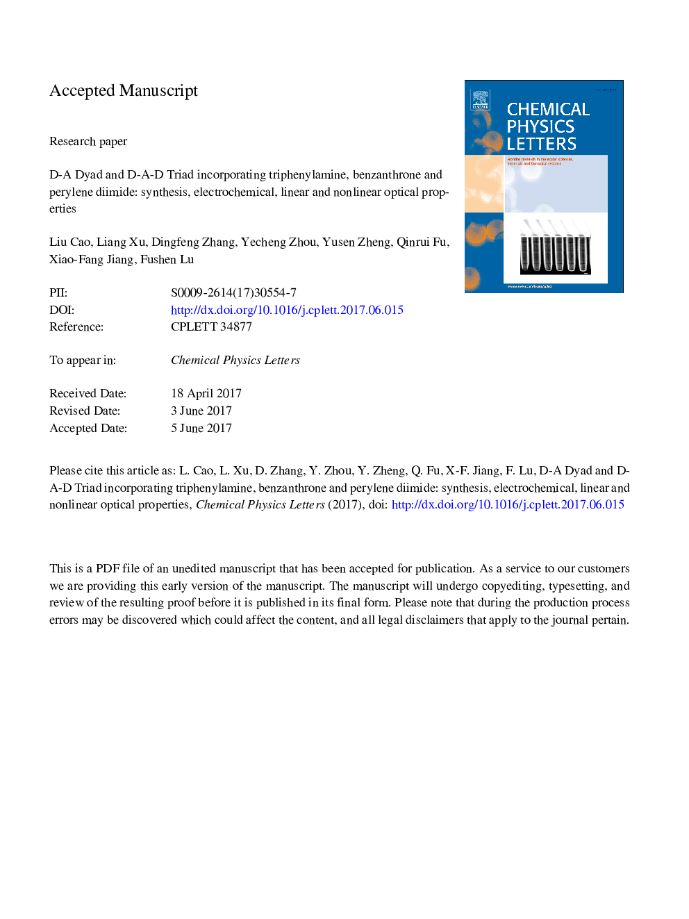 D-A dyad and D-A-D triad incorporating triphenylamine, benzanthrone and perylene diimide: Synthesis, electrochemical, linear and nonlinear optical properties