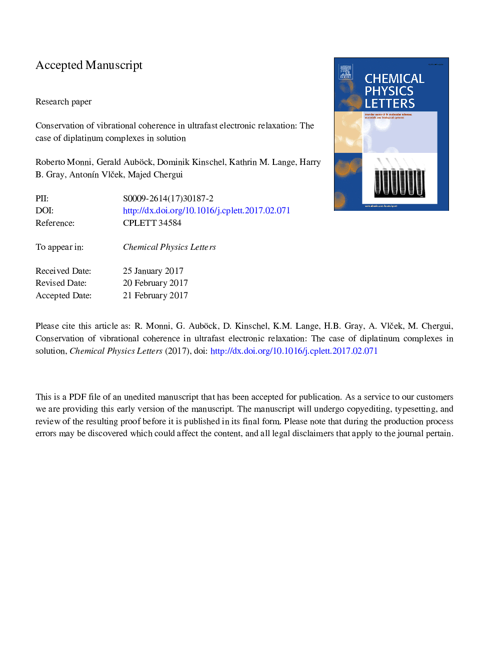 Conservation of vibrational coherence in ultrafast electronic relaxation: The case of diplatinum complexes in solution