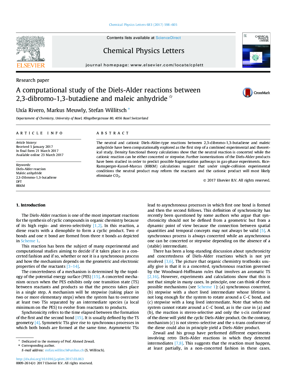 A computational study of the Diels-Alder reactions between 2,3-dibromo-1,3-butadiene and maleic anhydride