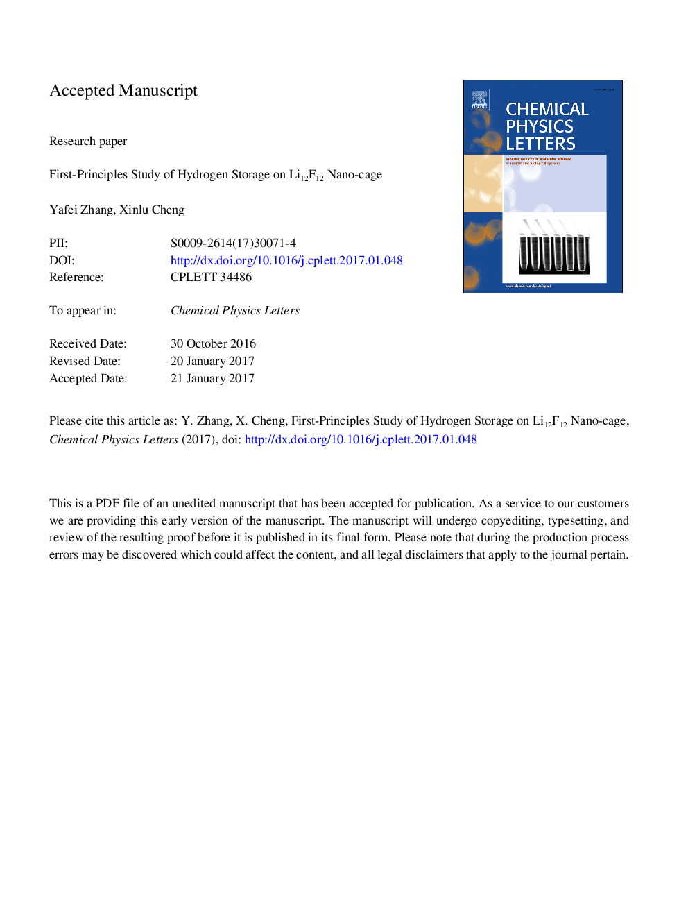 First-principles study of hydrogen storage on Li12F12 nano-cage