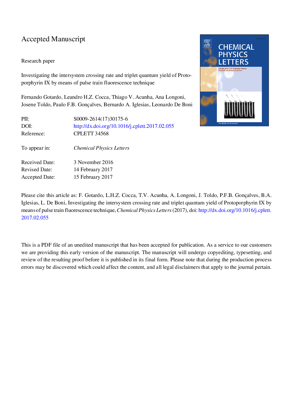 Investigating the intersystem crossing rate and triplet quantum yield of Protoporphyrin IX by means of pulse train fluorescence technique