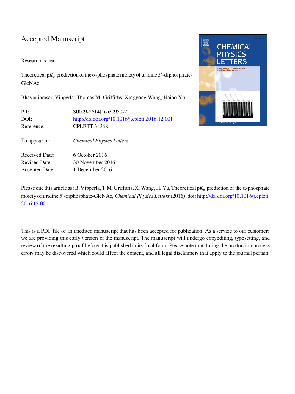 Theoretical pKa prediction of the α-phosphate moiety of uridine 5′-diphosphate-GlcNAc