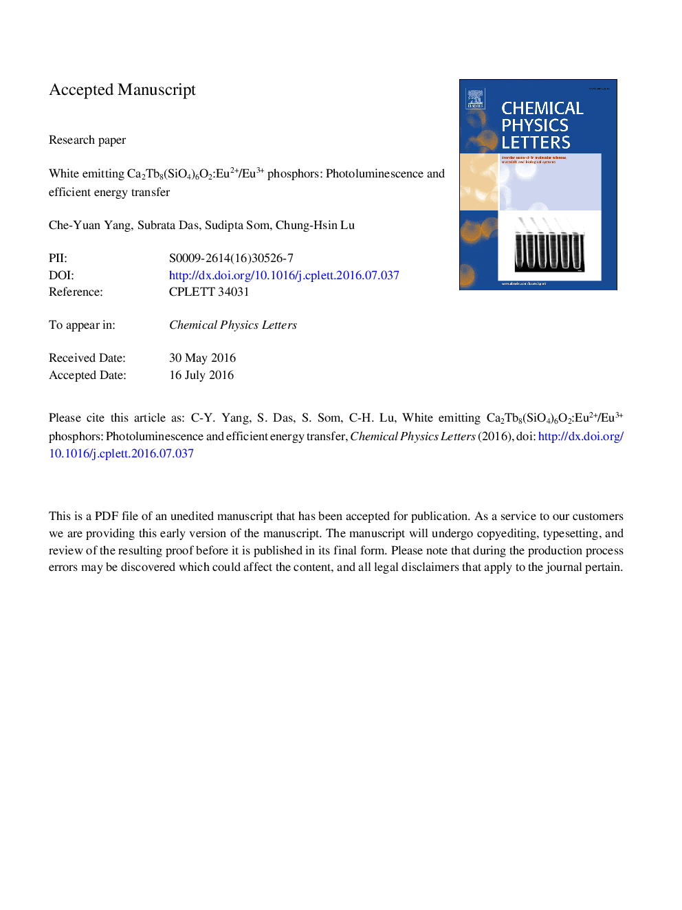 White emitting Ca2Tb8(SiO4)6O2:Eu2+/Eu3+ phosphors: Photoluminescence and efficient energy transfer