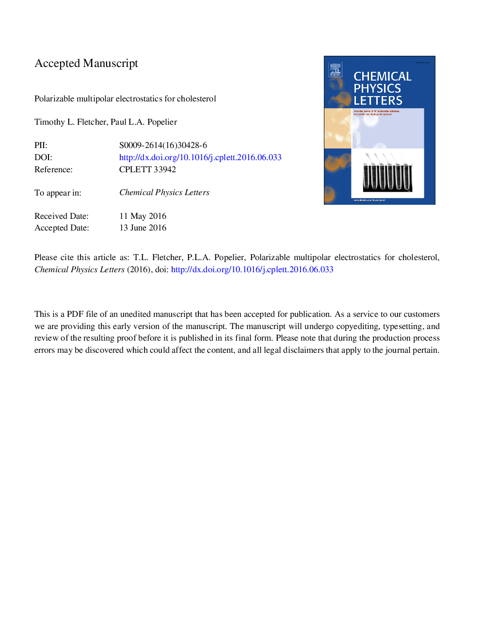 Polarizable multipolar electrostatics for cholesterol