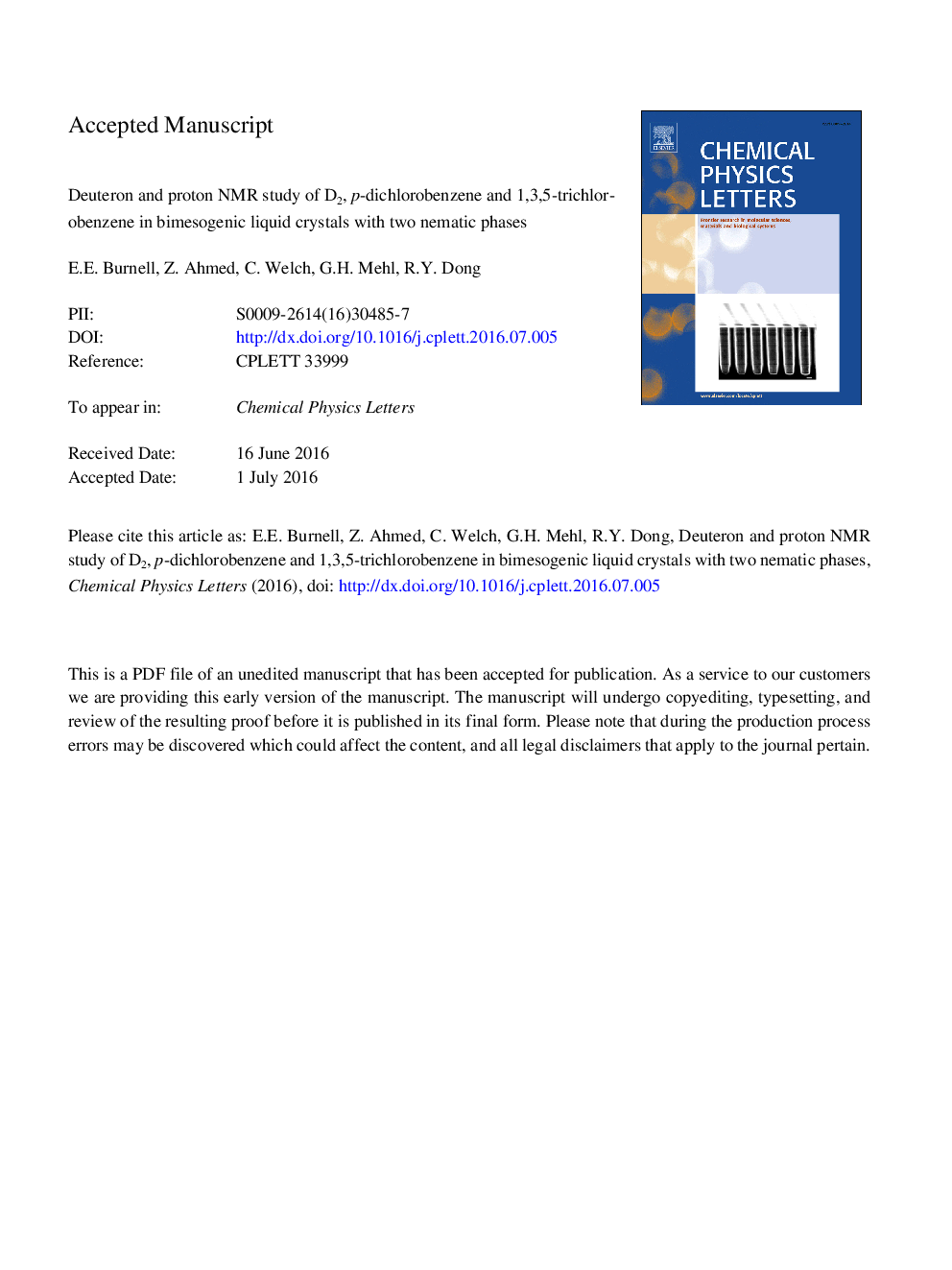 Deuteron and proton NMR study of D2, p-dichlorobenzene and 1,3,5-trichlorobenzene in bimesogenic liquid crystals with two nematic phases