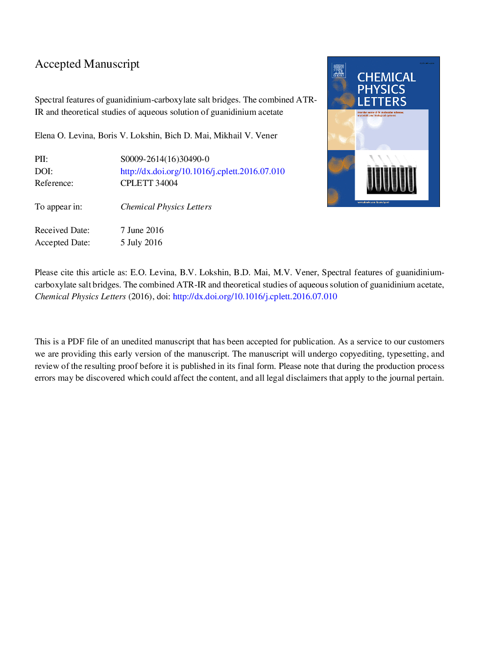 Spectral features of guanidinium-carboxylate salt bridges. The combined ATR-IR and theoretical studies of aqueous solution of guanidinium acetate