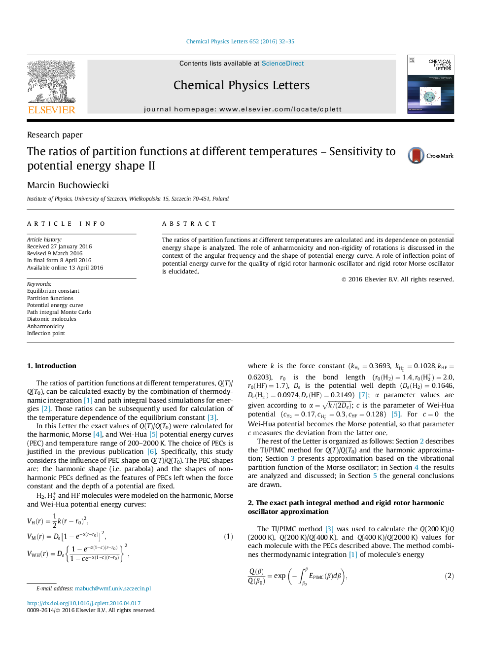 The ratios of partition functions at different temperatures - Sensitivity to potential energy shape II