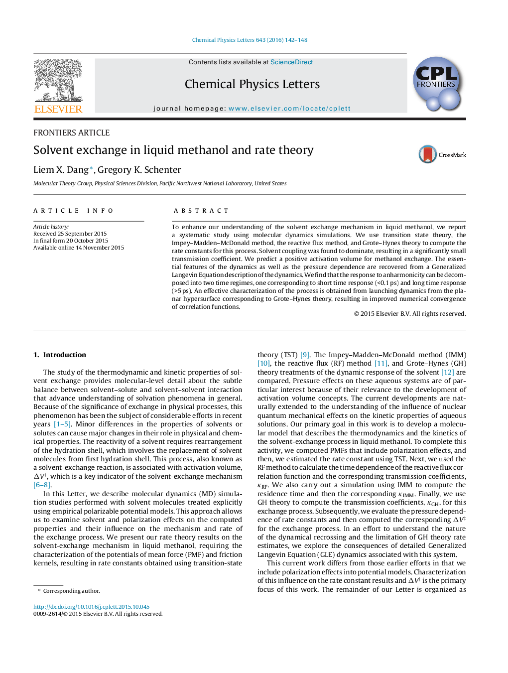 Solvent exchange in liquid methanol and rate theory
